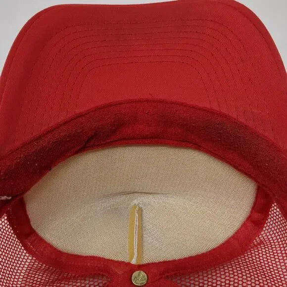 Cowboys Rv-Mart Snapback Trucker Hat Red One Size Adjustable Mesh Back Rope - Picture 8 of 8